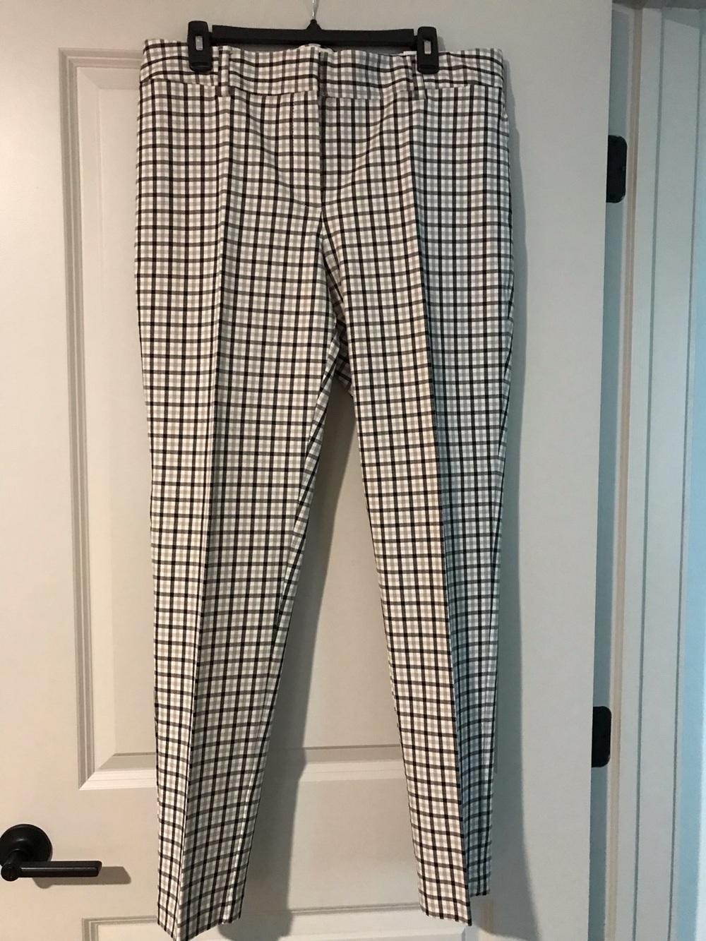 Lands' End Men's Black and White Checked Dress Pants